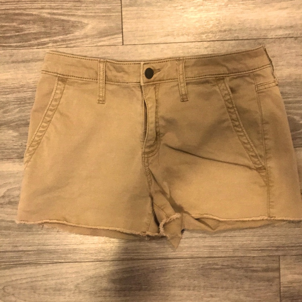 Universal Thread khaki shorts with frayed hem